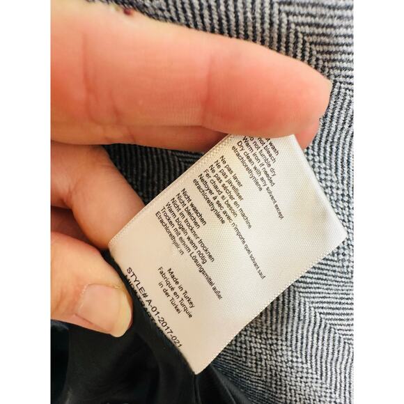 ANNIE BING Grey Wool Blend Boxy Cut Style Oversized Striped Becky Blazer size S - Picture 14 of 14